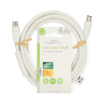 Nedis Coax Cable | IEC (Coax) Han | IEC (Coax) Hun | Nikkel belagt | 120 dB | 75 Ohm | Quad skjermet | 2.00 m | Rund | PVC | Hvit | Label