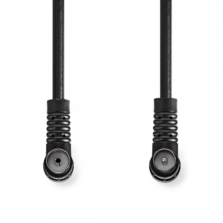 Nedis Coax Cable | IEC (Coax) Han | IEC (Coax) Hun | Nikkel belagt | 120 dB | 75 Ohm | Quad skjermet | 1.50 m | Rund | PVC | Sort | Label