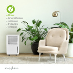 Nedis Avfukter | 10 l/Døgn | Avfukting / Automatisk / Tørr klesvask / Ventilasjon | Ja | 100 m³/h Nedis Avfukter | 10 l/Døgn | Avfukting / Automatisk / Tørr klesvask / Ventilasjon | Ja | 100 m³/h