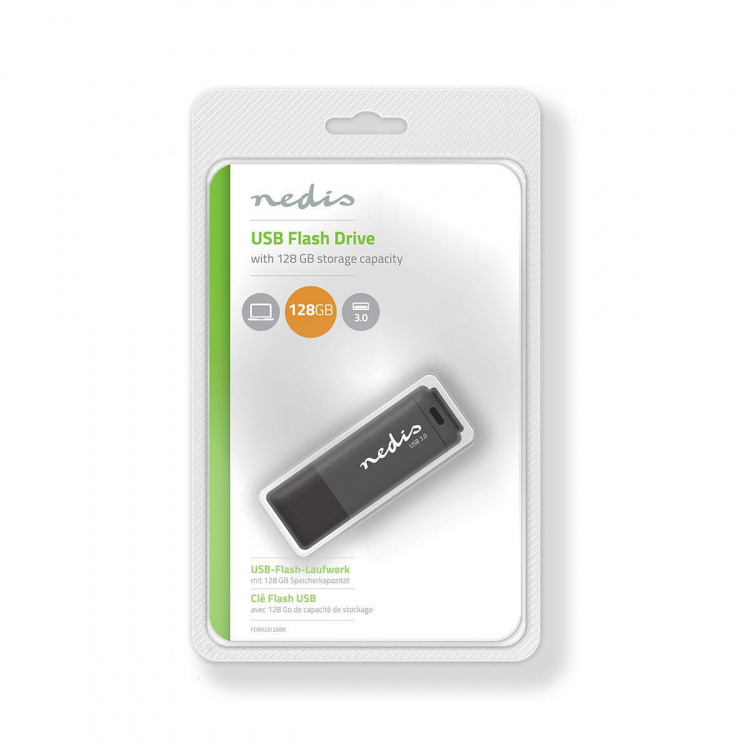 Nedis Minnepenn | 128 GB | USB Type-A | Les hastighet: 80 MB/s | Skrive hastighet: 10 MB/s