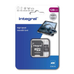 Integral 128 GB høyhastighets microSDHC/XC V30 UHS-I U3 minnekort