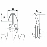 Piergiacomi Meget sterk flush cutter for smykkefremstilling og gummitetningsskjæring
