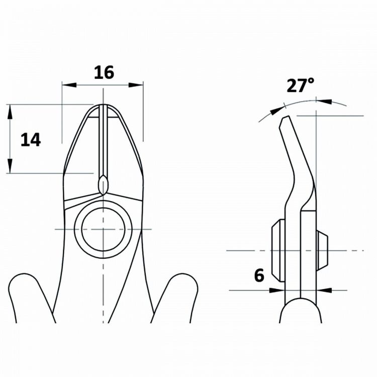 Piergiacomi Meget sterk flush cutter for smykkefremstilling og gummitetningsskjæring