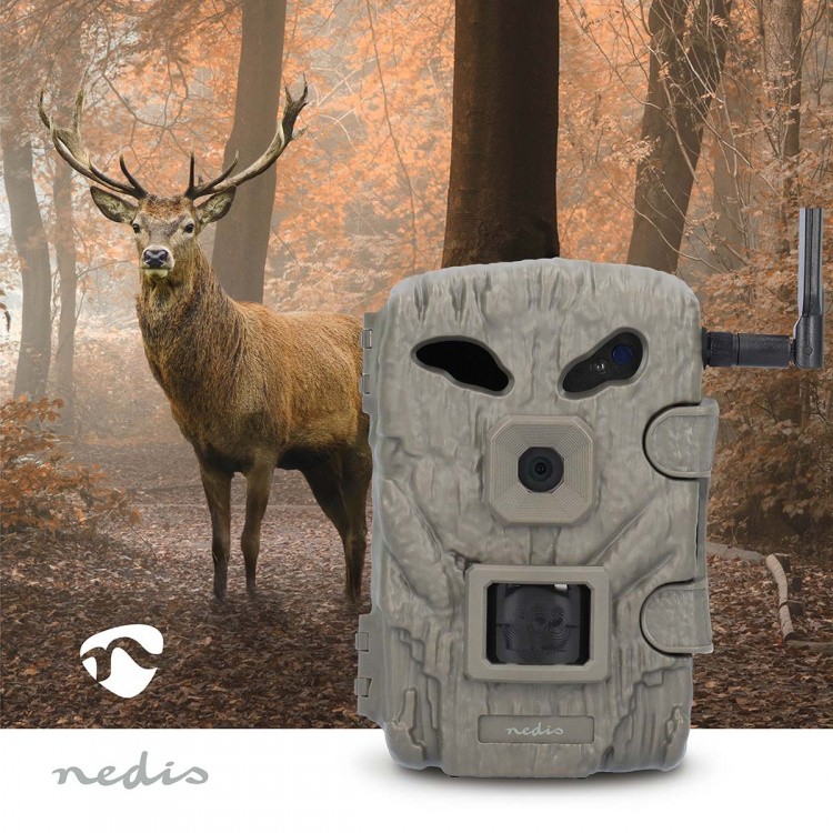 Nedis Wildlife Kamera | 1080p@30fps | 30.0 MPixel | 2 MPixel CMOS | IP66 | 4G | Svart No-Glow IR | Nattsyn | Betraktningsvinkel: 50 ° | Bevegelsessensor | Deteksjonsvinkel: 50 ° | Deteksjonsområde: 20 m | LCD skjerm | Grøn Nedis Wildlife Kamera | 1080p@30fps | 30.0 MPixel | 2 MPixel CMOS | IP66 | 4G | Svart No-Glow IR | Nattsyn | Betraktningsvinkel: 50 ° | Bevegelsessensor | Deteksjonsvinkel: 50 ° | Deteksjonsområde: 20 m | LCD skjerm | Grøn