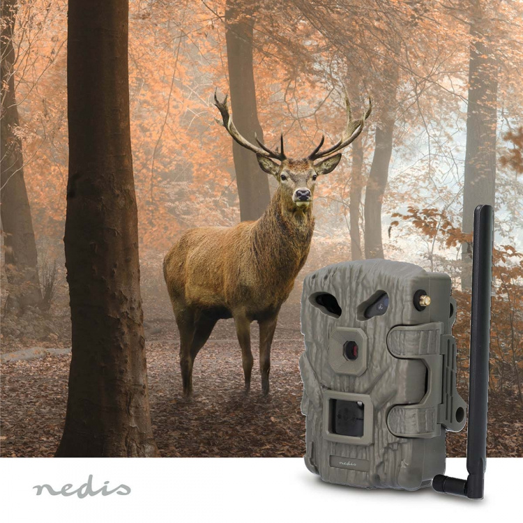 Nedis Wildlife Kamera | 1080p@30fps | 30.0 MPixel | 2 MPixel CMOS | IP66 | 4G | Svart No-Glow IR | Nattsyn | Betraktningsvinkel: 50 ° | Bevegelsessensor | Deteksjonsvinkel: 50 ° | Deteksjonsområde: 20 m | LCD skjerm | Grøn Nedis Wildlife Kamera | 1080p@30fps | 30.0 MPixel | 2 MPixel CMOS | IP66 | 4G | Svart No-Glow IR | Nattsyn | Betraktningsvinkel: 50 ° | Bevegelsessensor | Deteksjonsvinkel: 50 ° | Deteksjonsområde: 20 m | LCD skjerm | Grøn