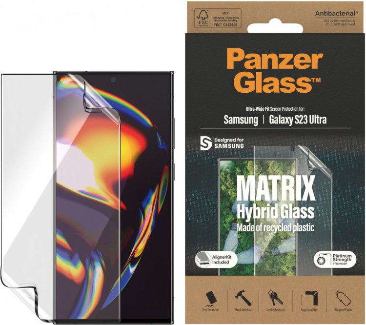 PanzerGlass Matrix beskyttelsesfilm, Easy Aligner, Samsung Galaxy S23 Ultra