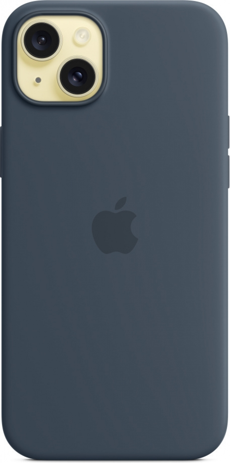 Apple iPhone 15 Plus silikonetui med MagSafe, blå Apple iPhone 15 Plus silikonetui med MagSafe, blå