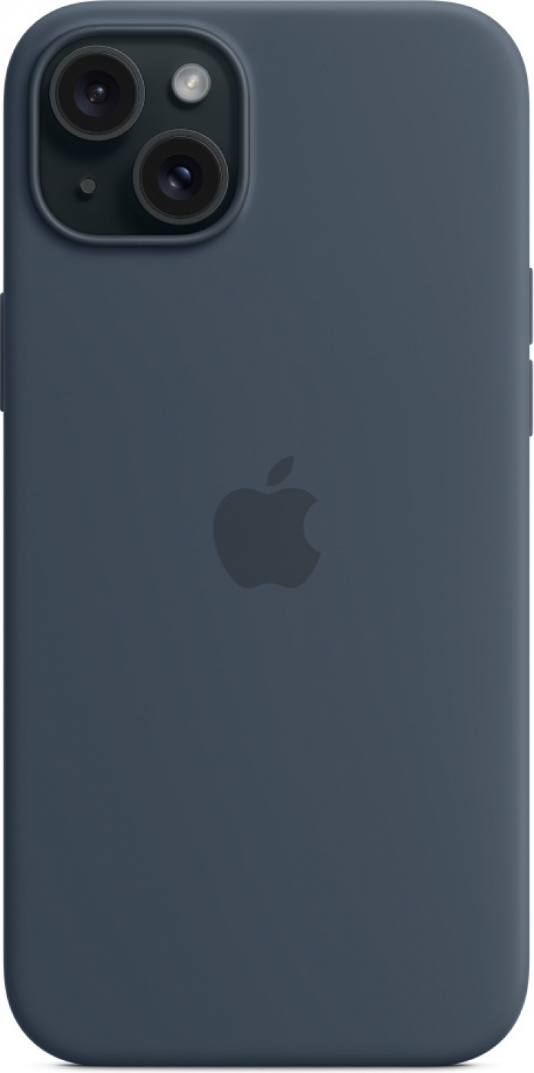 Apple iPhone 15 Plus silikonetui med MagSafe, blå Apple iPhone 15 Plus silikonetui med MagSafe, blå