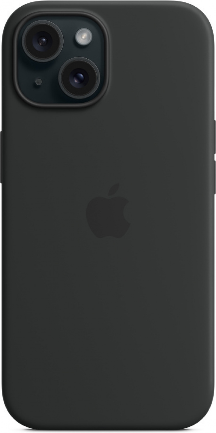 Apple iPhone 15 silikonetui med MagSafe, svart