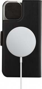 Wave BookCase - beskyttelsesveske, MagSafe-kompatibel, iPhone 15, svart.