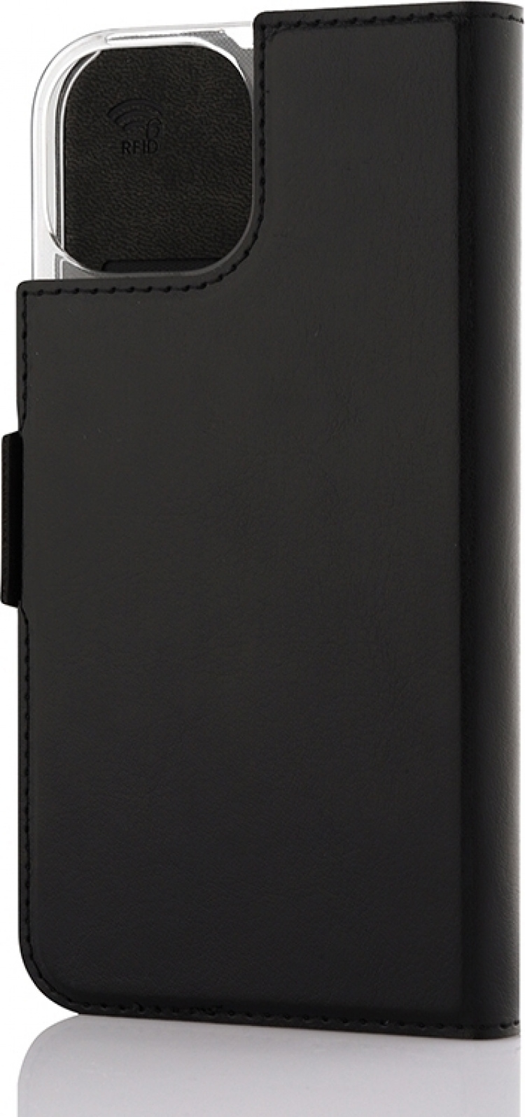 Wave BookCase - beskyttelsesveske, MagSafe-kompatibel, iPhone 15, svart.