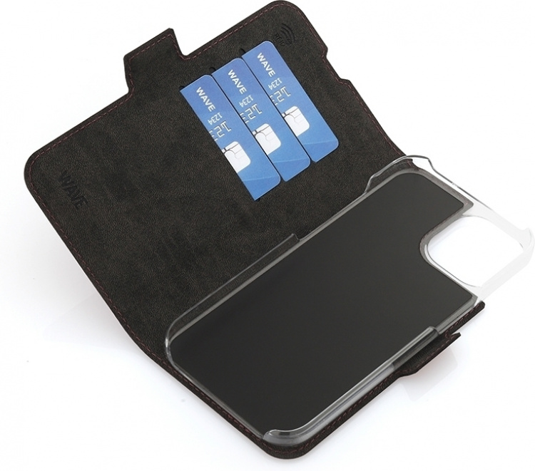 Wave BookCase - beskyttelsesveske, MagSafe-kompatibel, iPhone 15, smoky sangria