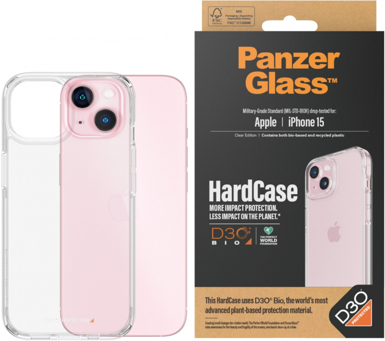 PanzerGlass HardCase med D3O-beskyttelsesetui, iPhone 15  PanzerGlass HardCase med D3O-beskyttelsesetui, iPhone 15