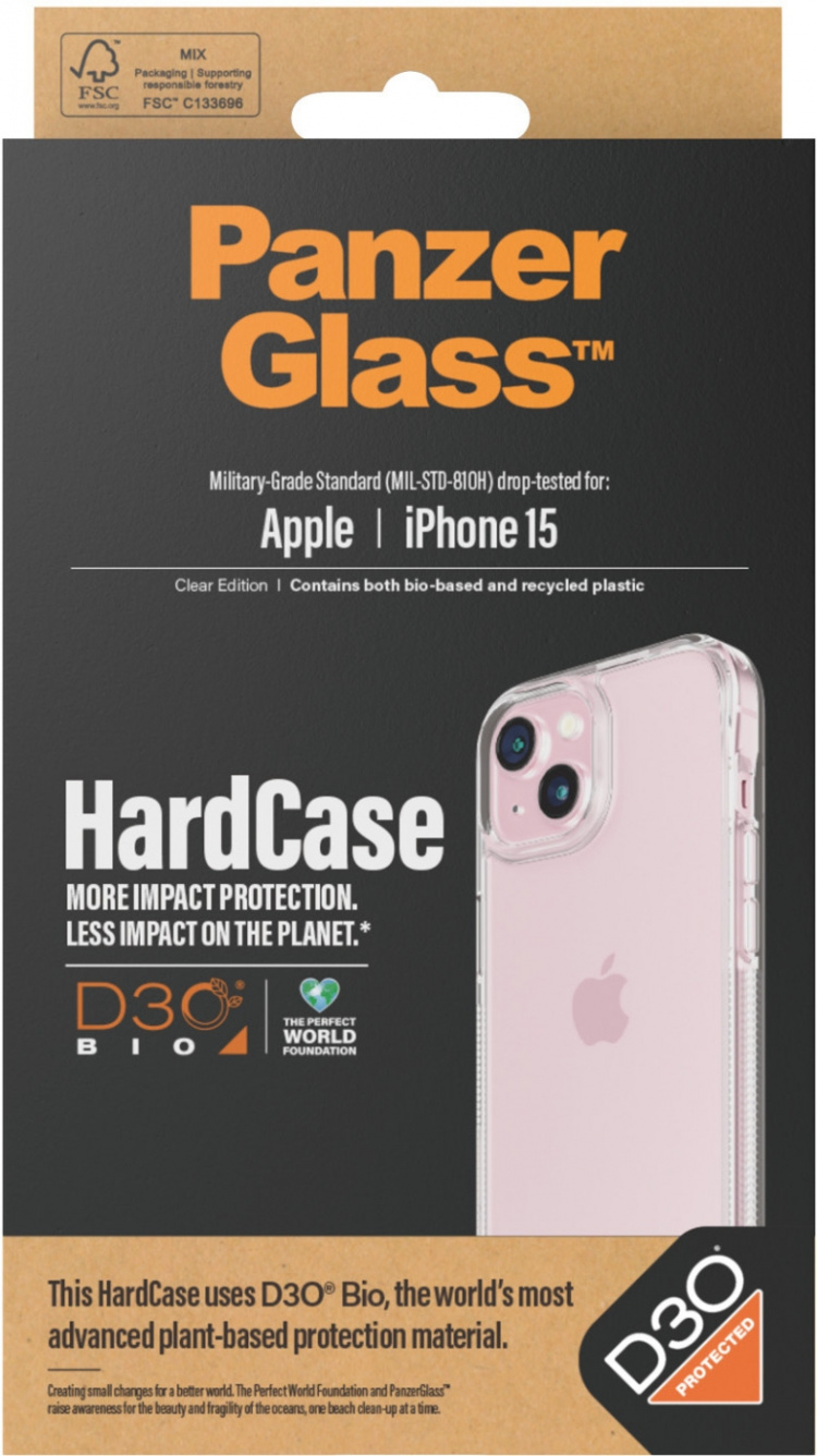 PanzerGlass HardCase med D3O-beskyttelsesetui, iPhone 15  PanzerGlass HardCase med D3O-beskyttelsesetui, iPhone 15