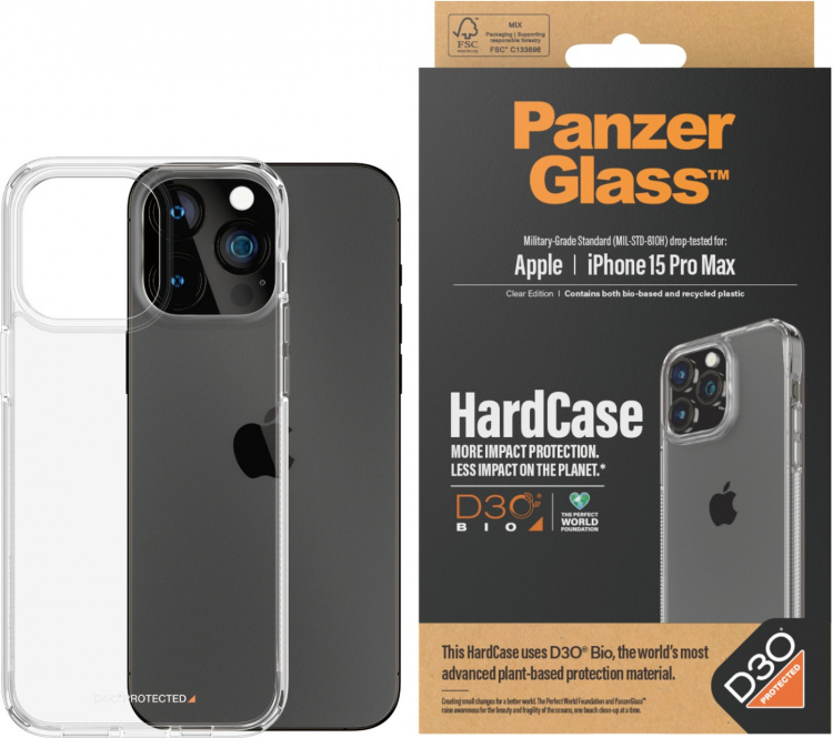 PanzerGlass HardCase med D3O-beskyttelsesdeksel, iPhone 15 Pro Max