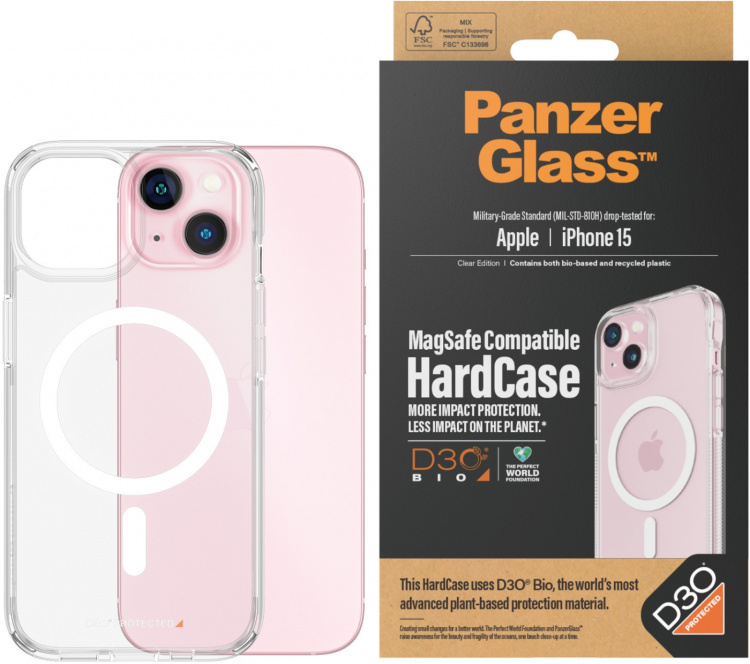 PanzerGlass HardCase med D3O-beskyttelsesetui, MagSafe-kompatibel, iPhone 15  PanzerGlass HardCase med D3O-beskyttelsesetui, MagSafe-kompatibel, iPhone 15