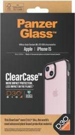 PanzerGlass ClearCase med D3O-beskyttelsesetui, iPhone 15 PanzerGlass ClearCase med D3O-beskyttelsesetui, iPhone 15
