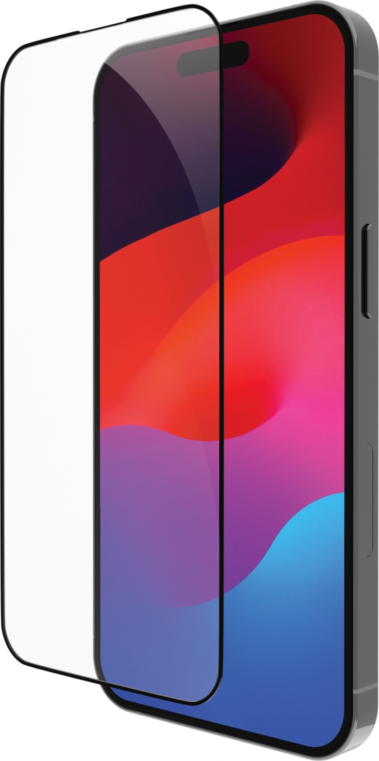 Dbramante1928 Eco-Shield skjermbeskytter, iPhone 15 Pro Max, svarte kanter