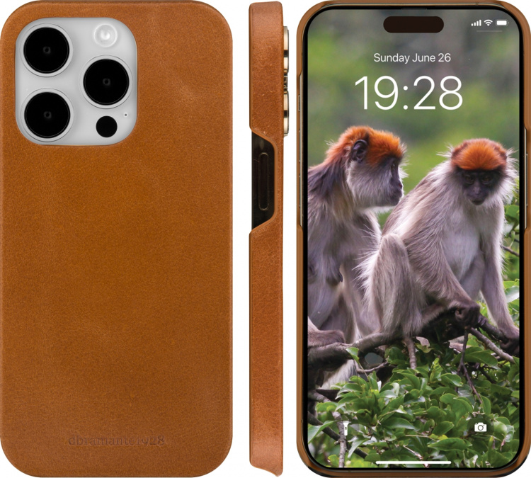Dbramante1928 Lynge, lommebok og beskyttelsesveske, iPhone 15 Pro Max, brun