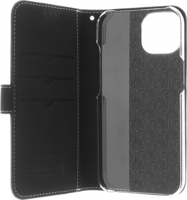 Insmat Eksklusivt Flip Case lommebokveske, iPhone 15, svart