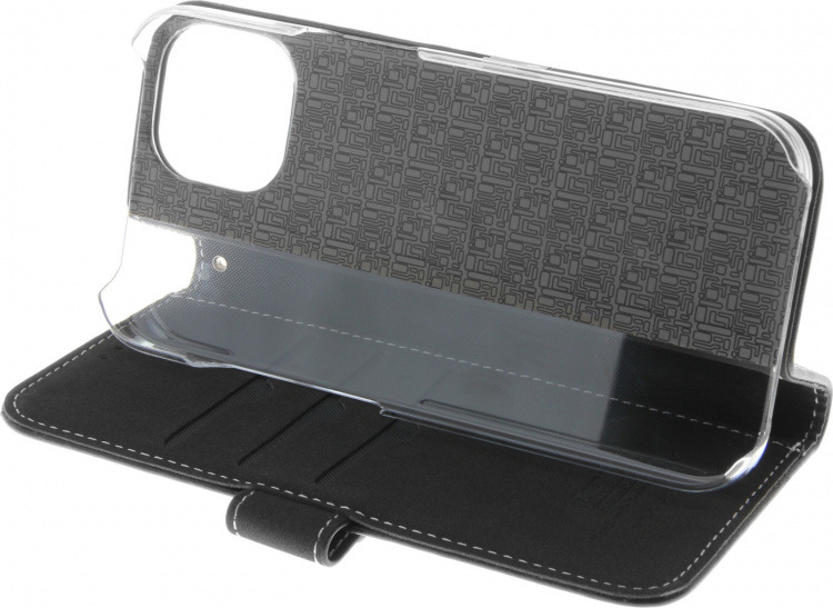 Insmat Eksklusivt Flip Case lommebokveske, iPhone 15, svart