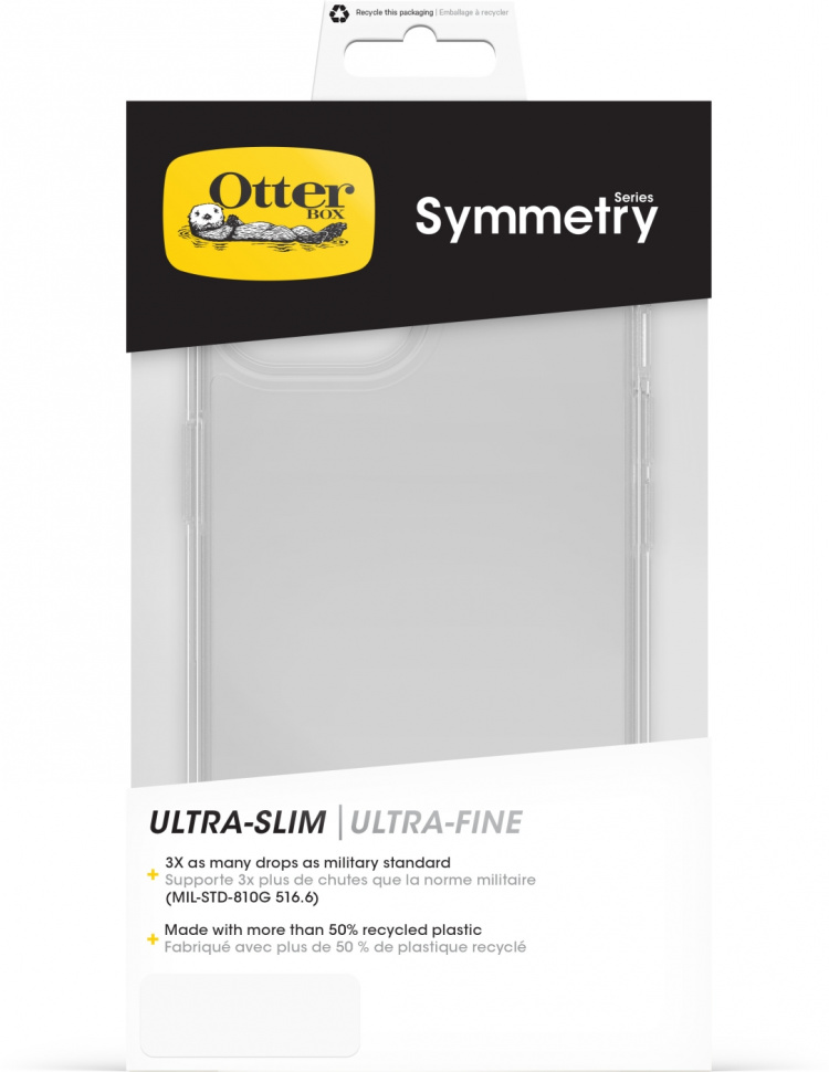  Otterbox Symmetry Clear beskyttelsesveske, iPhone 15/14/13, gjennomsiktig