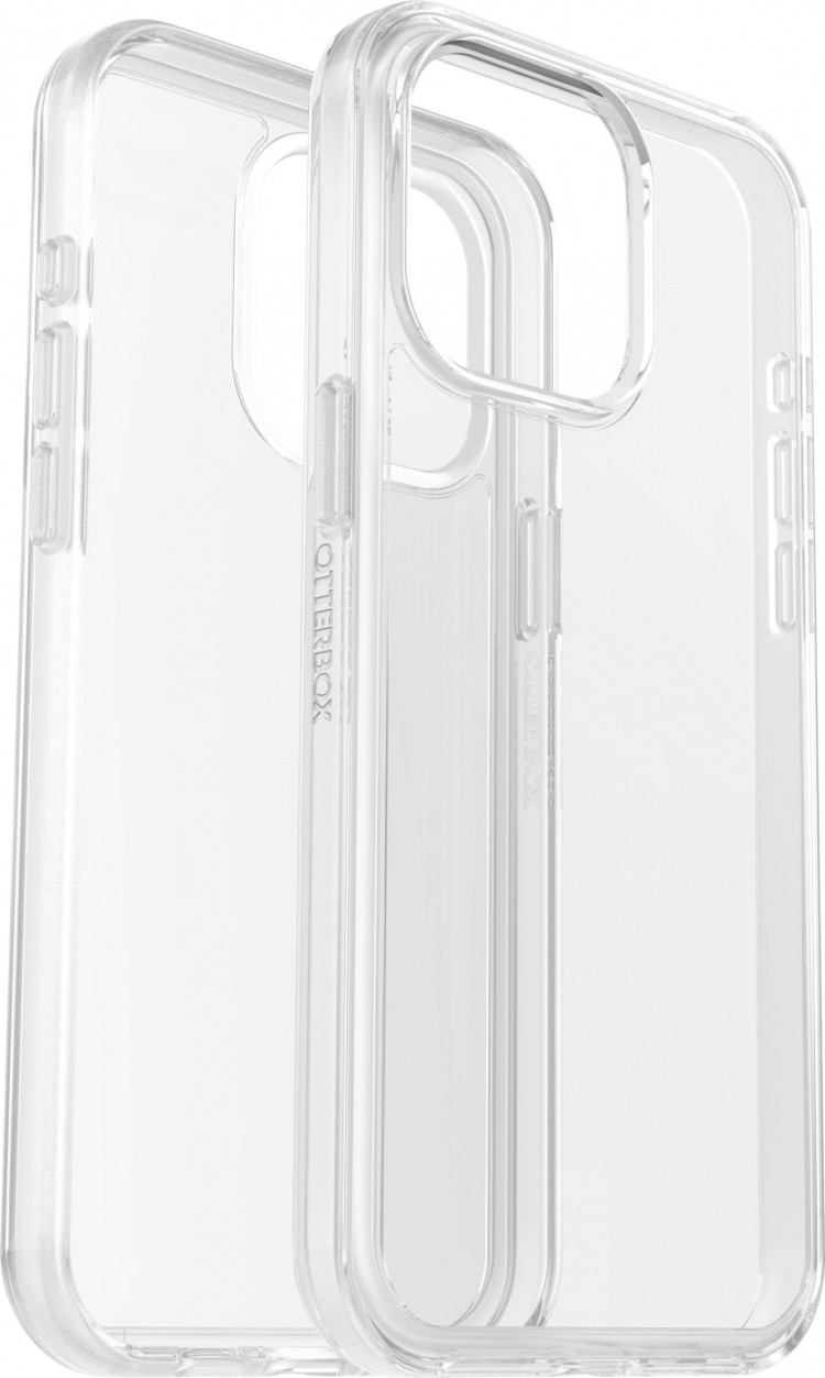Otterbox Symmetry Clear beskyttelsesveske, iPhone 15 Pro Max, gjennomsiktig.