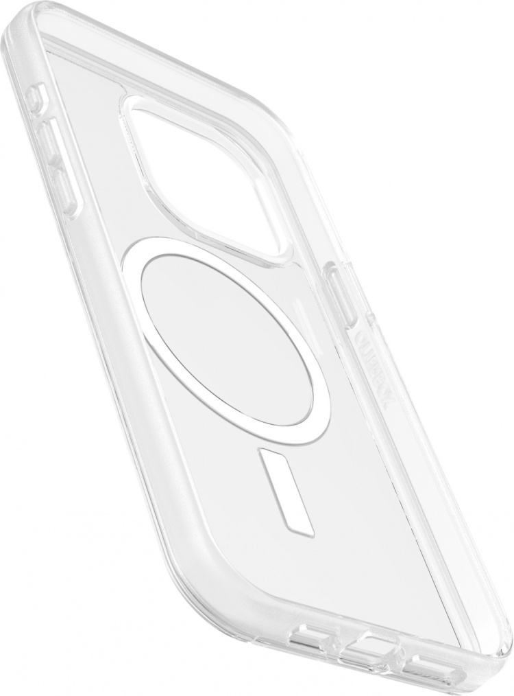 Otterbox Symmetry Clear for MagSafe beskyttelsesveske, iPhone 15 Pro Max, gjennomsiktig Otterbox Symmetry Clear for MagSafe beskyttelsesveske, iPhone 15 Pro Max, gjennomsiktig