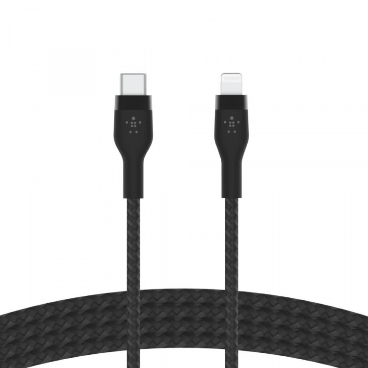Belkin BOOST CHARGE USB-C til LTG Flettet silikon, 2 m, svart Belkin BOOST CHARGE USB-C til LTG Flettet silikon, 2 m, svart