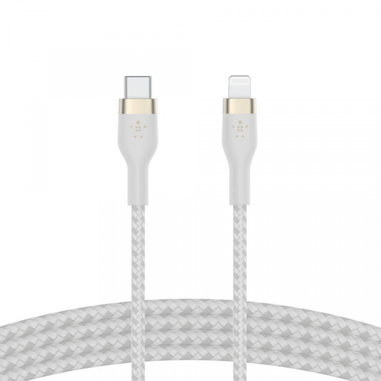 Belkin BOOST CHARGE USB-C til LTG Flettet silikon, 2 m, hvit
