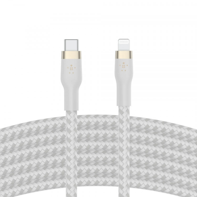 Belkin BOOST CHARGE USB-C til LTG_flettet silikon, 3 m, hvit