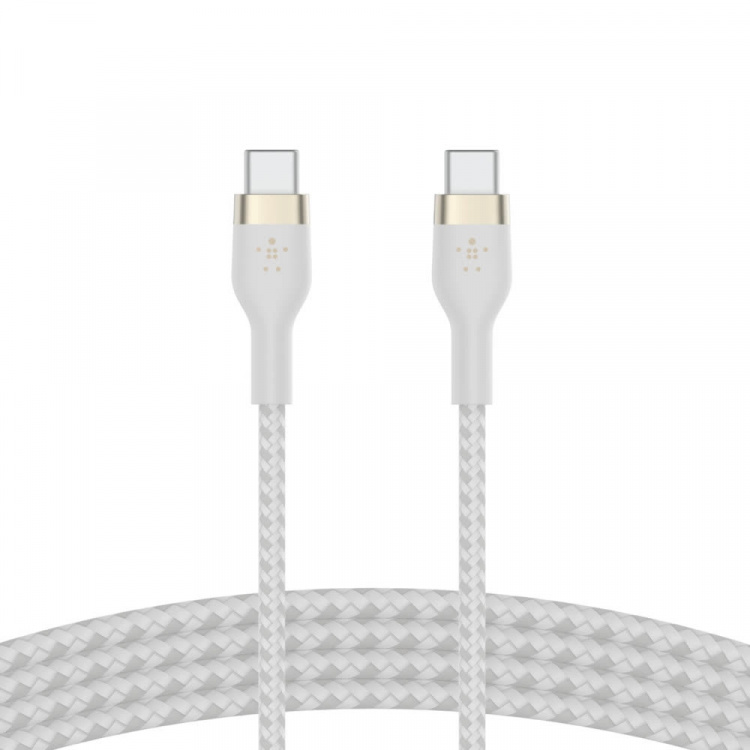Belkin BOOST CHARGE USB-C til USB-C 2.0 Flettet silikon, 1 m, hvit