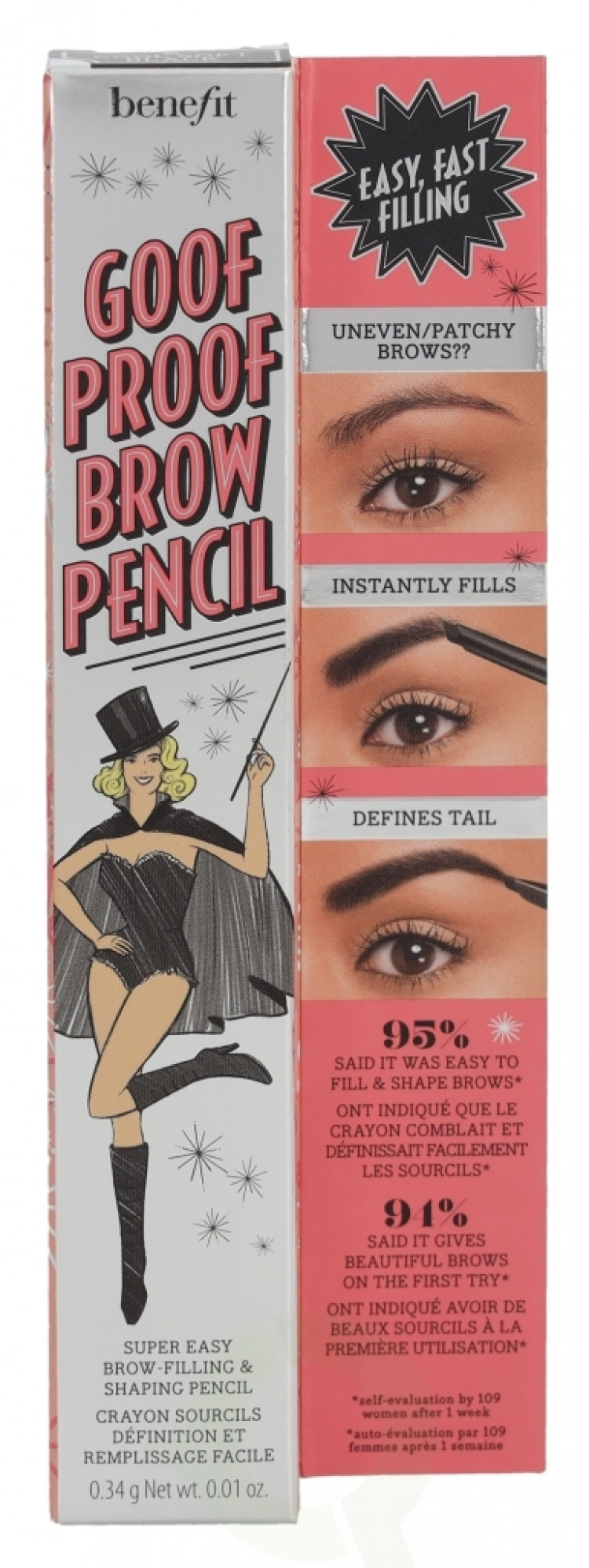 Benefit Goof Proof Brow Shaping Pencil 0,34 gr #06 Deep/12 Hour Wear/Cool Soft Black