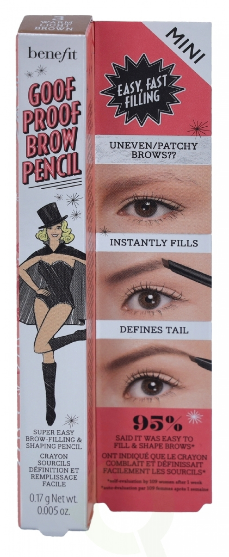 Benefit Goof Proof Mini Brow Shaping Pencil 0,17 gr #03 Warm Light Brown/12 HR Waterproof