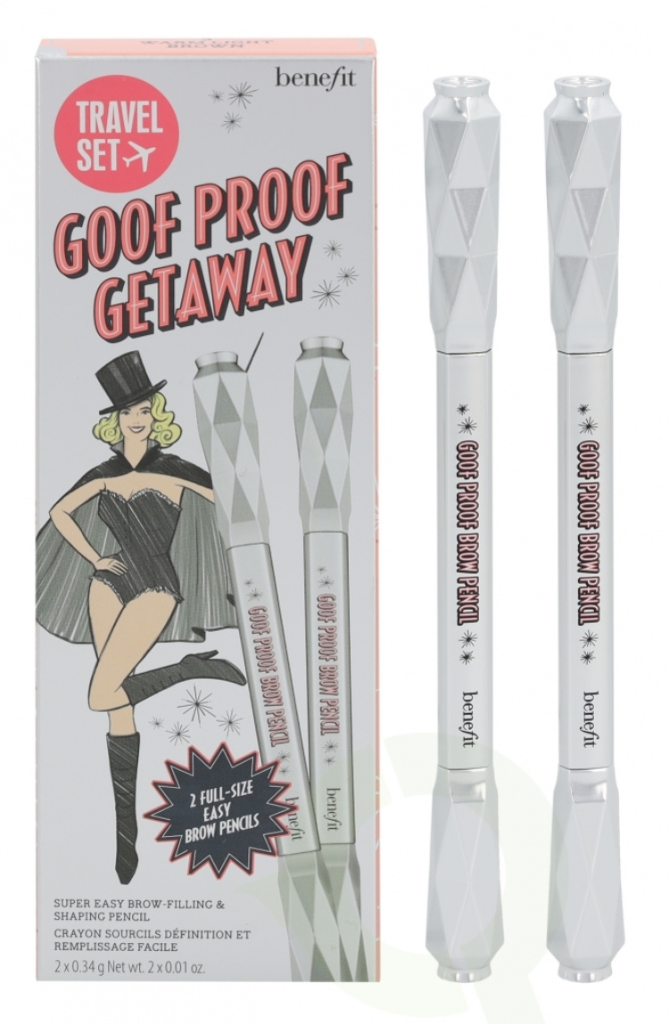 Benefit Goof Proof Getaway Duo 0.68 gr 2x Brow Shaping Pencil/Travel Set/Waterproof 12 Hours