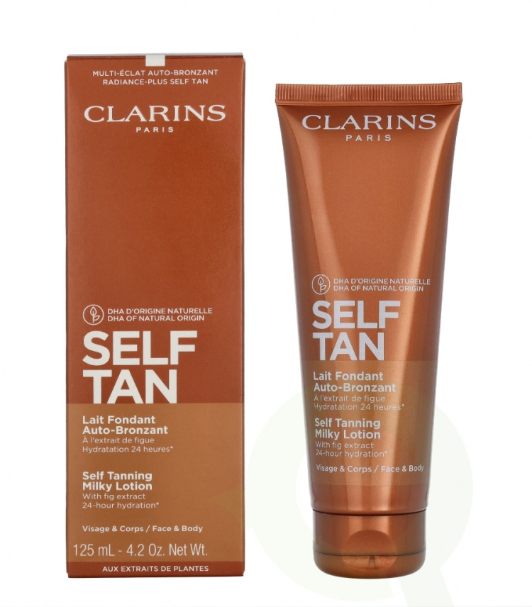 Clarins Self Tan Self Tanning Milky Lotion 125 ml Face & Body, 24-timers hydrering