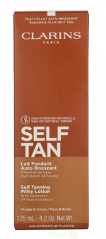 Clarins Self Tan Self Tanning Milky Lotion 125 ml Face & Body, 24-timers hydrering