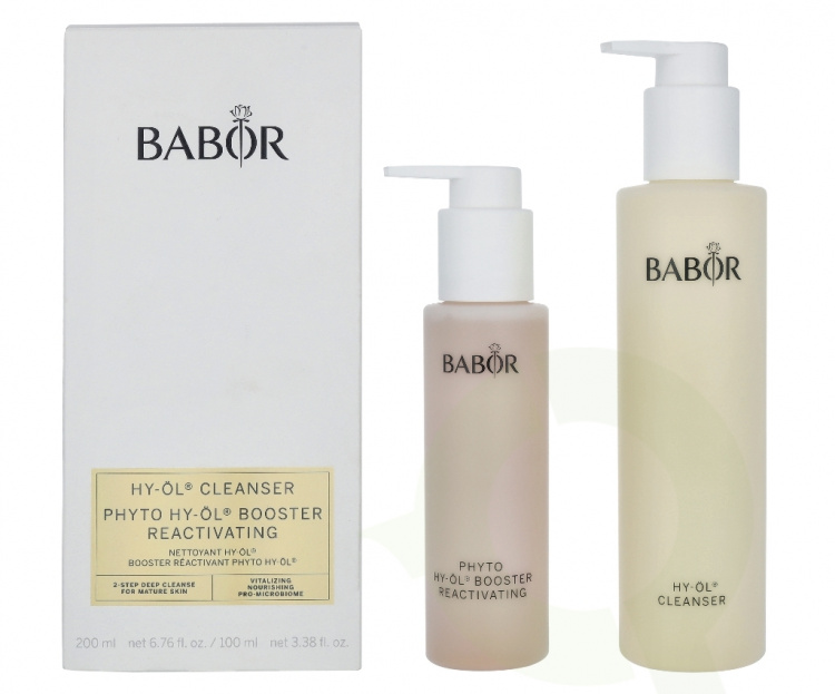 Babor Hy-Oil Cleansing Phyto Booster Reactivating Set 300 ml Cleansing Oil 200ml/Booster Reactivating 100ml - For Mature Skin