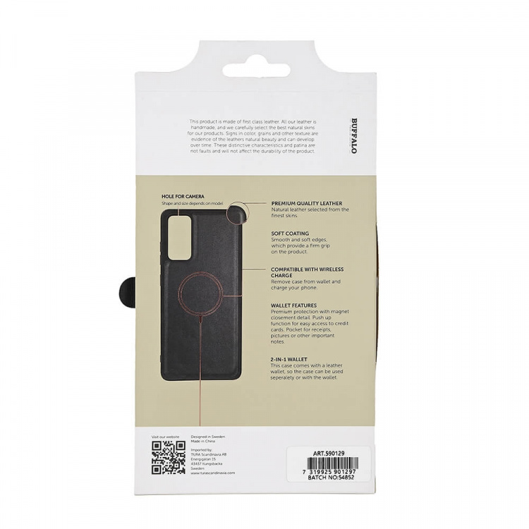 Buffalo Mobildeksel Lær 2-i-1 Svart - Samsung S23 FE 5G