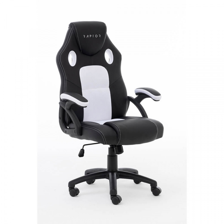 Raptor Gaming stol GS-40 Compact Kunstskinn & Stoff Svart/Hvit