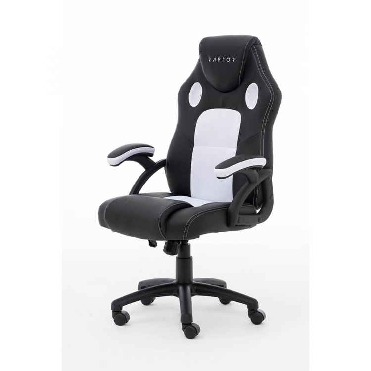 Raptor Gaming stol GS-40 Compact Kunstskinn & Stoff Svart/Hvit