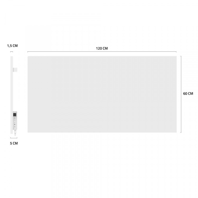 Hombli Smart Infrarød Varmer Metal Panel 700w Hvit