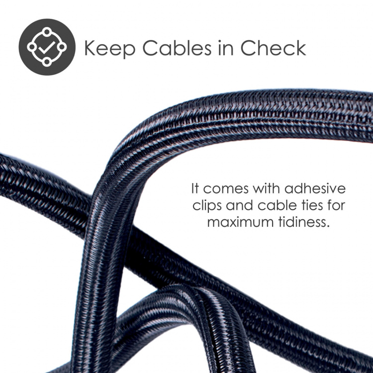 Desire2 Deskmate Cable Sheath 2m Velcro Closing Black