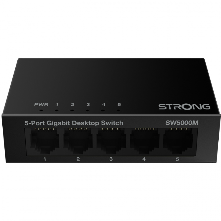 Strong 5-port Gigabit-switch metall svart