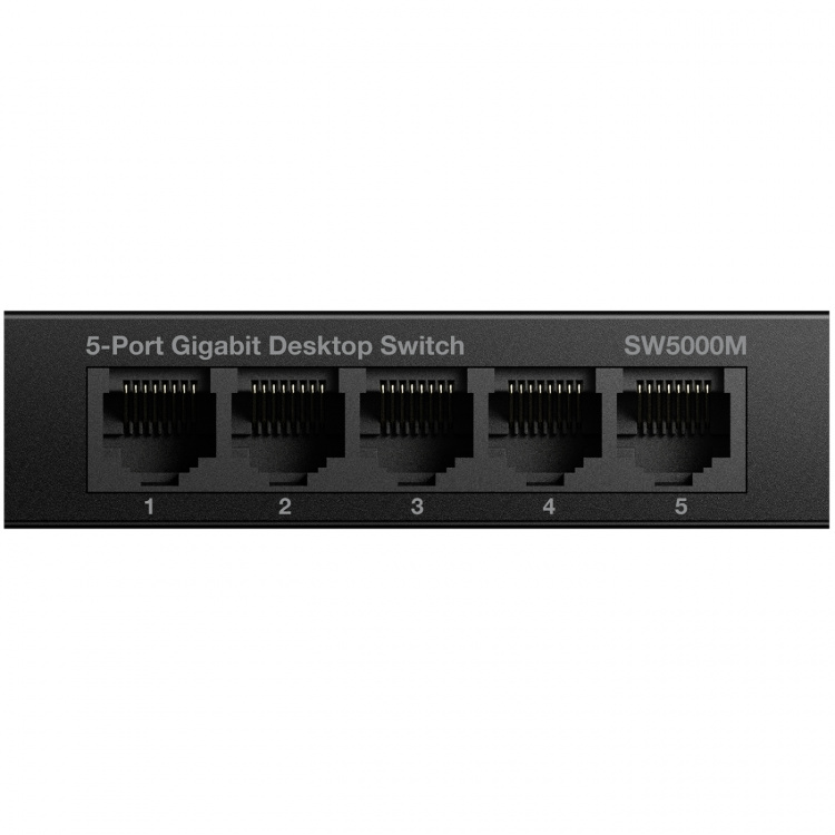 Strong 5-port Gigabit-switch metall svart