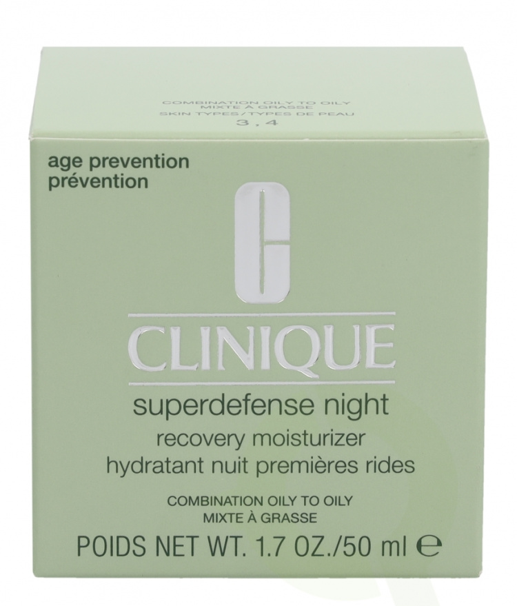 Clinique Superdefense Night Recovery Moisturizer 50 ml Kombinasjon Fet til fet 3,4