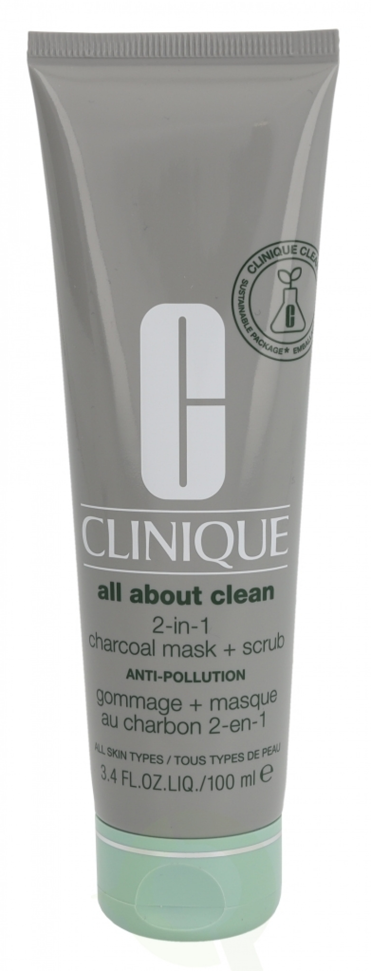 Clinique All About Clean 2-In-1 Charcoal Mask + Scrub 100 ml For All Skin Types