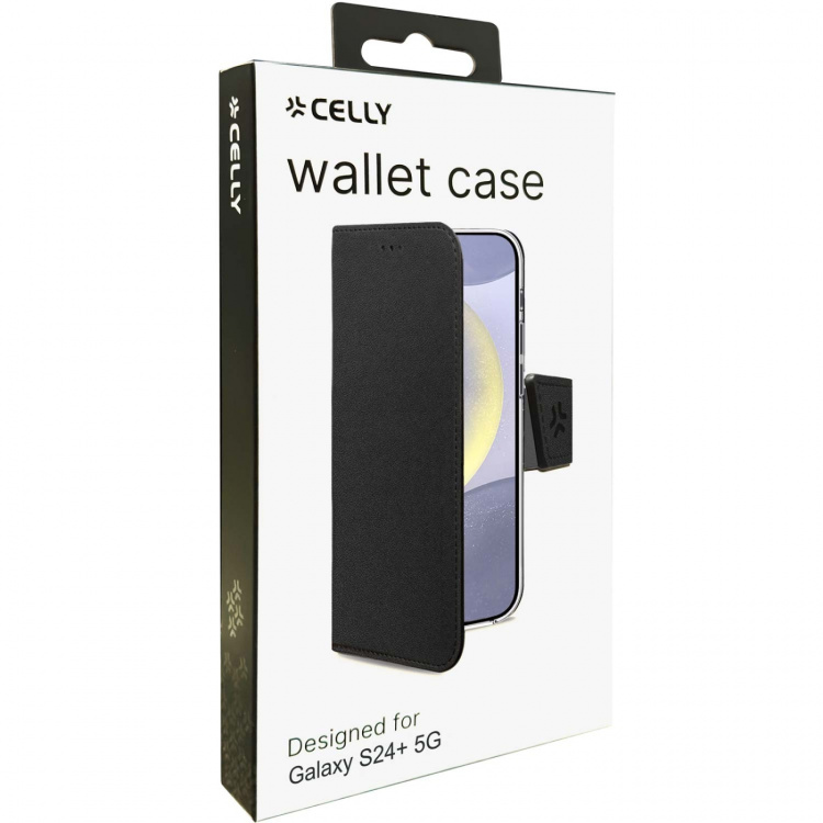 Celly Wally Wallet Wallet-etui Galaxy S24+ 5G Svart