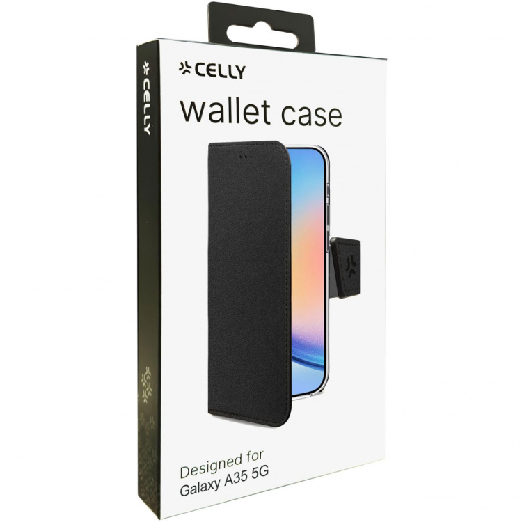 Celly Wally Wallet Wallet-etui Galaxy A35 5G Svart