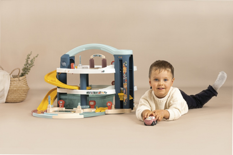 Smoby SAS Little Smoby - Garasje med bane og 2 kjøretøy